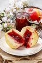Baked apples stuffed with jam Royalty Free Stock Photo