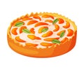 Baked Apricot Pie Made from Pastry Dough with Sweet Fruit and Creamy Filling Vector Illustration