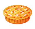 Baked Apricot Pie Made from Pastry Dough with Sweet Fruit Filling Vector Illustration