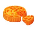 Baked Apricot Pie Made from Pastry Dough with Sweet Fruit Filling Vector Illustration