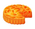 Baked Apricot Pie Made from Pastry Dough with Sweet Fruit Filling Vector Illustration