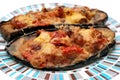 Baked aubergine stuffed Royalty Free Stock Photo