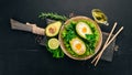 Baked avocado with egg. Healthy food.