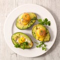 Baked avocado with egg