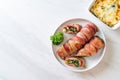 baked bacon stuffed spinach and cheese Royalty Free Stock Photo