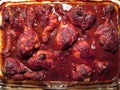 Baked Barbecue Chicken Legs With a lot of Sauce Royalty Free Stock Photo