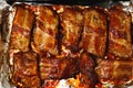 Baked barbeque pork ribs in the oven