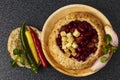 Baked bean dish in bread crust. Mexican food Royalty Free Stock Photo