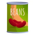 Baked beans icon, cartoon style Royalty Free Stock Photo