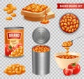 Baked Beans Isometric Set Royalty Free Stock Photo