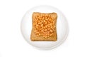 Baked beans on toast Royalty Free Stock Photo