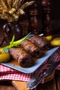 Baked beef Roulades with delicious fillings Royalty Free Stock Photo