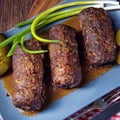 Baked beef Roulades with delicious fillings Royalty Free Stock Photo