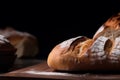 Baked bread closeup. Generate Ai