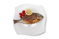 Baked bream fish with clipping path