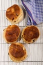 Baked british raisin scone on cooling rack