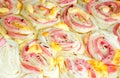 Baked brown buns on a baking sheet from the oven Royalty Free Stock Photo