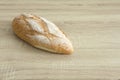 CRUSTY LOAF BREAD ON WOOD TABLE Royalty Free Stock Photo