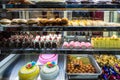 Baked cakes and pastries on display in Chennai, Tamil Nadu, India