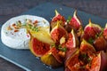 Baked Camembert with figs Royalty Free Stock Photo