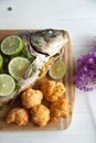 Baked carp with potato and cauliflower Royalty Free Stock Photo