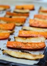 Baked carrots and mushrooms