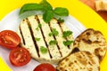 Baked cheese with boiled eggplant Royalty Free Stock Photo