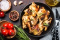 Baked chicken barbeque top view. Royalty Free Stock Photo