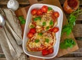 Baked chicken breasts with Sicilian pesto and cheese