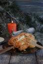 Baked chicken for Christmas Royalty Free Stock Photo