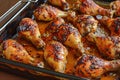 Baked chicken drumsticks in honey-mustard marinade