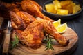 Baked chicken with herbs Royalty Free Stock Photo