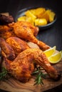 Baked chicken with herbs Royalty Free Stock Photo