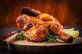 Baked chicken with herbs Royalty Free Stock Photo