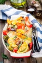 Baked chicken with paprika, lemon and estragon Royalty Free Stock Photo