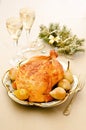 Baked chicken with pears Royalty Free Stock Photo