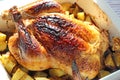 Baked chicken with potatoes Royalty Free Stock Photo