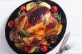 Baked chicken with pototoes , chery tomatoes and rosemary