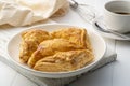 Baked Chicken Puff Pastry in white plate Royalty Free Stock Photo