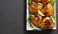 Baked chicken thighs Royalty Free Stock Photo