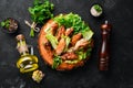 Baked chicken wings. Barbecue. Top view. Royalty Free Stock Photo