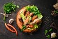 Baked chicken wings. Barbecue. Top view. Royalty Free Stock Photo