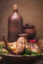 Baked chicken wings in the oven Royalty Free Stock Photo