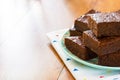 Baked Chocolate Brownies with Copy Space Royalty Free Stock Photo