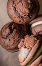 Baked Chocolate Moon or Whoopie Pies for Dessert Royalty Free Stock Photo