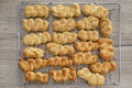 Baked choux pa.stry without cream and without icing, ready to make eclairs Royalty Free Stock Photo