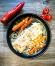 Baked cod fillet with vegetables Royalty Free Stock Photo