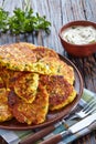 Baked corn fritters on a plate Royalty Free Stock Photo