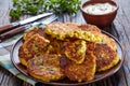 Baked corn fritters on a plate Royalty Free Stock Photo