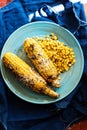 Baked corn with herbs and smoked paprika Royalty Free Stock Photo